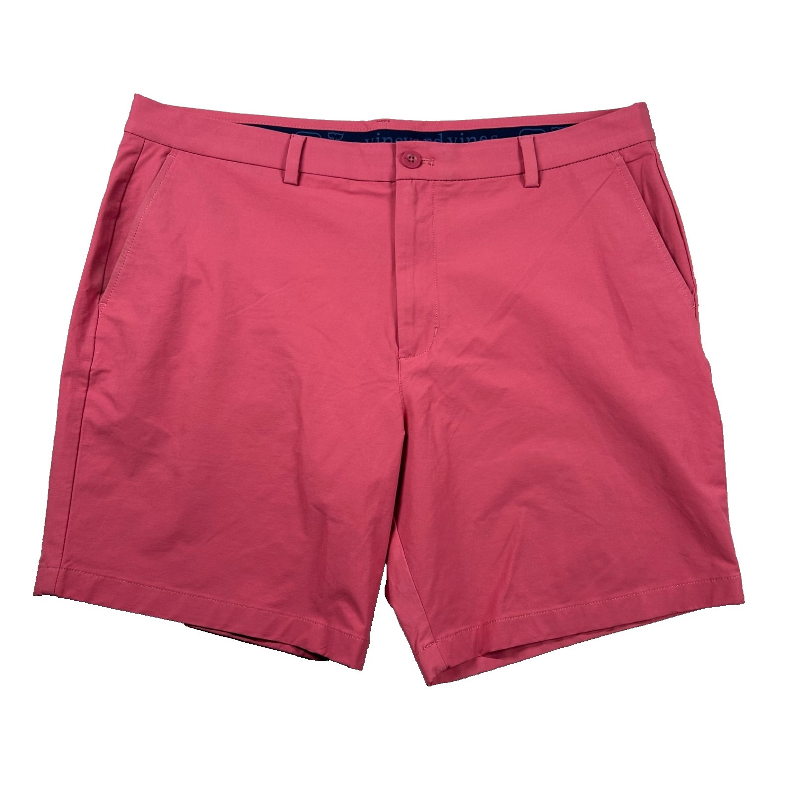 Vineyard Vines Shorts Mens 38 Performance Golf Flat Front Chino Nylon Salmon